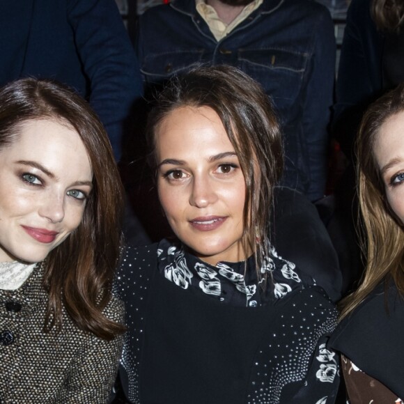 Emma Stone, Alicia Vikander, Léa Seydoux - Front Row - People au défilé Louis Vuitton collection prêt-à-porter Automne-Hiver lors de la fashion week à Paris, le 5 mars 2019. © Olivier Borde/Bestimage