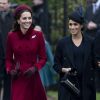 Catherine Kate Middleton, la duchesse de Cambridge et Meghan Markle, la duchesse de Sussex enceinte - La famille royale britannique se rend à la messe de Noël à l'église Sainte-Marie-Madeleine à Sandringham, le 25 décembre 2018.