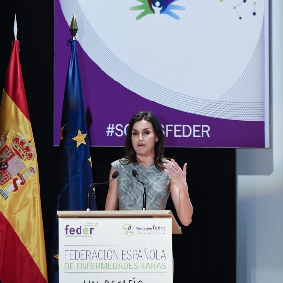 La reine Letizia d'Espagne lors de la Journée mondiale des maladies rares à Madrid le 5 mars 2019