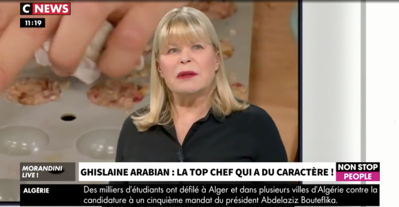Ghislaine Arabian tacle Top Chef et ses candidats, le 6 mars 2019 sur CNews.