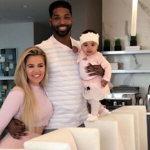 Khloé Kardashian, Tristan Thompson et leur fille True fêtent Thanksgiving. Novembre 2018.