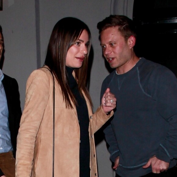 Lea Michele et son fiancé Zandy Reich sont allés dîner avec des amis au restaurant Craig's à West Hollywood, Los Angeles, Californie, Etats-Unis, le 3 janvier 2019.