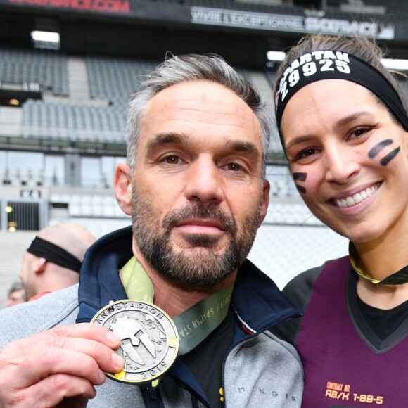 Exclusif - Philippe Bas et Laury Thilleman (Miss France 2011) - Célébrités participent à la Spartan Race au Stade de France à Saint-Denis le 9 mars 2019. © Giancarlo Gorassini/Bestimage