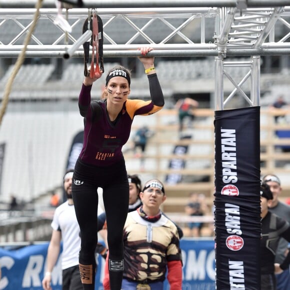 Exclusif - Laury Thilleman (Miss France 2011) et son compagnon le chef cuisinier Juan Arbelaez - Célébrités participent à la Spartan Race au Stade de France à Saint-Denis le 9 mars 2019. © Giancarlo Gorassini/Bestimage