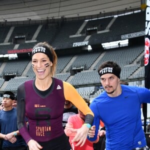 Exclusif - Laury Thilleman (Miss France 2011) et son compagnon le chef cuisinier Juan Arbelaez - Célébrités participent à la Spartan Race au Stade de France à Saint-Denis le 9 mars 2019. © Giancarlo Gorassini/Bestimage