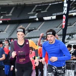 Exclusif - Laury Thilleman (Miss France 2011) et son compagnon le chef cuisinier Juan Arbelaez - Célébrités participent à la Spartan Race au Stade de France à Saint-Denis le 9 mars 2019. © Giancarlo Gorassini/Bestimage