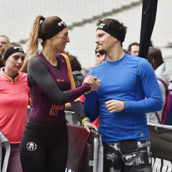 Exclusif - Laury Thilleman (Miss France 2011) et son compagnon le célèbre chef cuisinier Juan Arbelaez - Célébrités participent à la Spartan Race au Stade de France à Saint-Denis le 9 mars 2019. © Giancarlo Gorassini/Bestimage