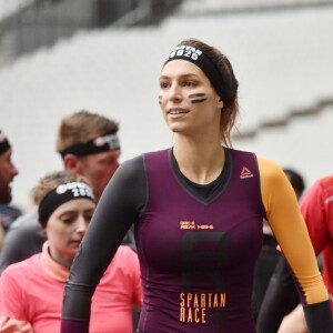 Exclusif - Laury Thilleman (Miss France 2011) et son compagnon le chef cuisinier Juan Arbelaez - Célébrités participent à la Spartan Race au Stade de France à Saint-Denis le 9 mars 2019. © Giancarlo Gorassini/Bestimage