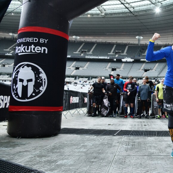 Exclusif - Laury Thilleman (Miss France 2011) et son compagnon le chef cuisinier Juan Arbelaez - Célébrités participent à la Spartan Race au Stade de France à Saint-Denis le 9 mars 2019. © Giancarlo Gorassini/Bestimage