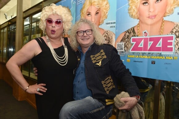 Exclusif - Zize Dupanier (Thierry Wilson) et Pierre-Jean Chalençon - Zize la Marseillaise dégantée présente son spectacle "La Famille Mamma Mia" au Palace Paris le 12 mars 2019. © Giancarlo Gorassini/Bestimage