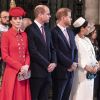 Le prince William, duc de Cambridge, Catherine (Kate) Middleton, duchesse de Cambridge, le prince Harry, duc de Sussex, et Meghan Markle, duchesse de Sussex, enceinte, le prince Charles, prince de Galles, et Camilla Parker Bowles, duchesse de Cornouailles, - La famille royale britannique à la messe en l'honneur de la journée du Commonwealth à l'abbaye de Westminster à Londres, Royaume Uni, le 11 mars 2019.