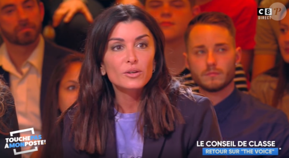 Jenifer s'explique sur les larmes dans "The Voice" (TF1) sur le plateau de Cyril Hanouna dans "Touche pas à mon psote" (C8) lundi 18 mars 2019.