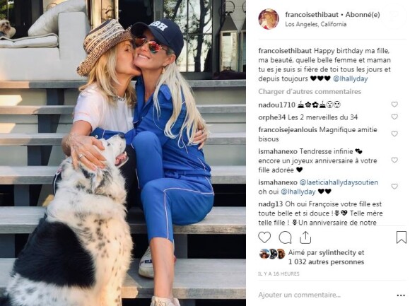 Françoise Thibaut a souhaité un joyeux anniversaire à sa fille Laeticia Hallyday sur Instagram le 18 mars 2019.