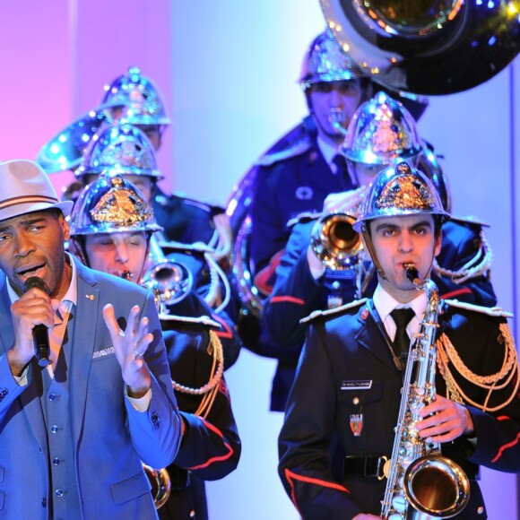 Exclusif - La brigade des Pompiers pour le spectacle "Musiques de L'armée Française" - Enregistrement de l'émission "Vivement Dimanche prochain", présentée par M.Drucker et diffusée le 24 mars sur France 2. Le 18 mars 2019 © Guillaume Gaffiot / Bestimage