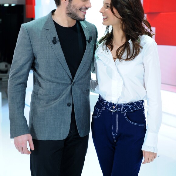 Exclusif - François Civil et Joséphine Japy - Enregistrement de l'émission "Vivement Dimanche prochain", présentée par M.Drucker et diffusée le 24 mars sur France 2. Le 18 mars 2019 © Guillaume Gaffiot / Bestimage