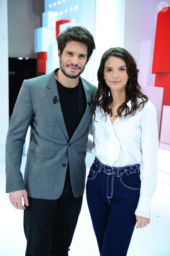 Exclusif - François Civil et Joséphine Japy - Enregistrement de l'émission "Vivement Dimanche prochain", présentée par M.Drucker et diffusée le 24 mars sur France 2. Le 18 mars 2019 © Guillaume Gaffiot / Bestimage