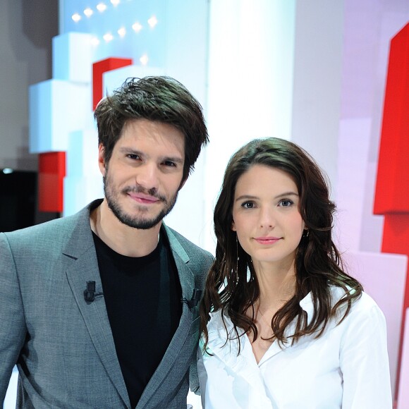 Exclusif - François Civil et Joséphine Japy - Enregistrement de l'émission "Vivement Dimanche prochain", présentée par M.Drucker et diffusée le 24 mars sur France 2. Le 18 mars 2019 © Guillaume Gaffiot / Bestimage