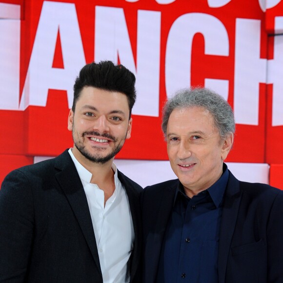 Exclusif - Kev Adams et Michel Drucker - Enregistrement de l'émission "Vivement Dimanche", présentée par M.Drucker et diffusée le 24 mars sur France 2. Le 18 mars 2019 © Guillaume Gaffiot / Bestimage