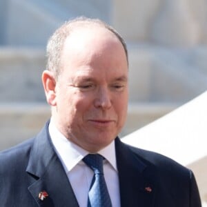 Le prince Albert II et la princesse Charlene de Monaco ont accueilli en visite d'Etat le président Chinois Xi Jinping et sa femme Peng Liyuan le 24 mars 2019 dans la cour d'honneur du palais princier à Monaco. © David Nivière / Pool / Bestimage