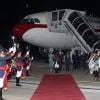 Le roi Felipe VI et la reine Letizia d'Espagne, arrivent à Buenos Aires en Argentine pour une visite d'Etat de trois jours, le 24 mars 2019.