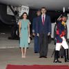 Le roi Felipe VI et la reine Letizia d'Espagne, arrivent à Buenos Aires en Argentine pour une visite d'Etat de trois jours, le 24 mars 2019.