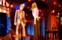 Johnny Hallyday et Natasha St-Pier, au Parc des Princes, en 2003