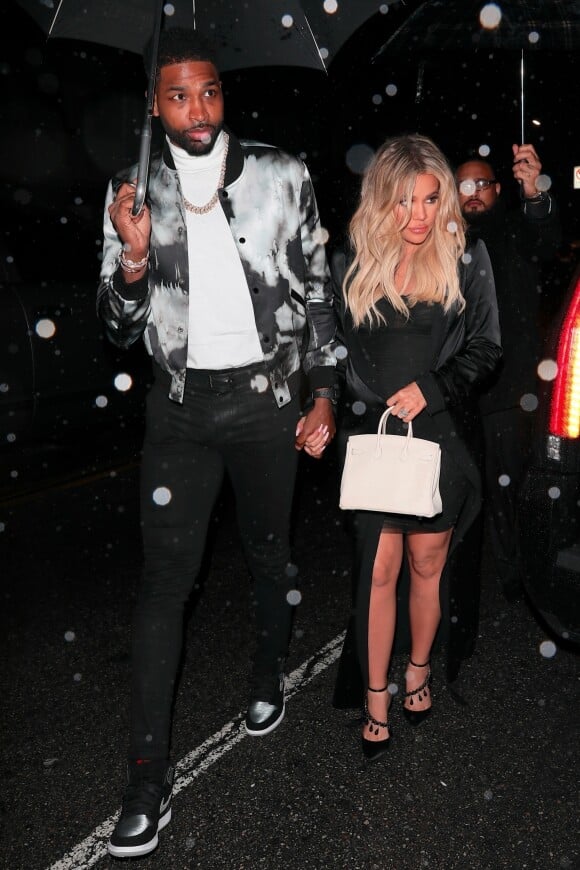 Tristan Thompson et Khloe Kardashian, enceinte - Tristan Thompson fête son 27 ème anniversaire avec ses amis et sa famille à Los Angeles le 10 mars 2018.