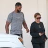 Khloe Kardashian à la sortie de chez le dermatologue avec Tristan Thompson pour un traitement laser à Los Angeles. Le 16 septembre 2017.