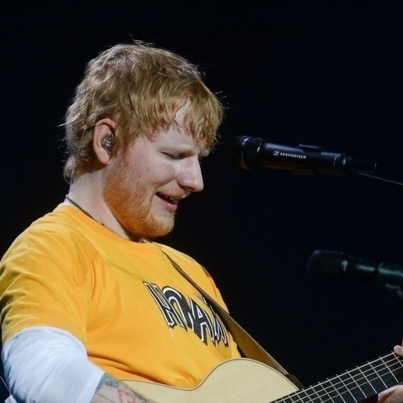 Ed Sheeran en concert à l'Allianz Parque à Sao Paulo, le 13 février 2019.