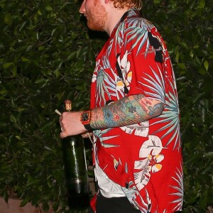 Exclusif - Les jeunes mariés Ed Sheeran et sa femme Cherry Seaborn sont allés diner avec Courteney Cox et son compagnon Johnny Mcdaid au restaurant Giorgio Baldi à Los Angeles, le 28 août 2018. En janvier dernier, Ed Sheeran annonçait sur son compte Instagram ses fiançailles avec Cherry Seaborn, sa petite-amie de longue date. Si le chanteur britannique n'a plus communiqué sur cette union depuis, il a avoué à demi-mot lundi que le mariage s'était tenu dans le plus grand secret.