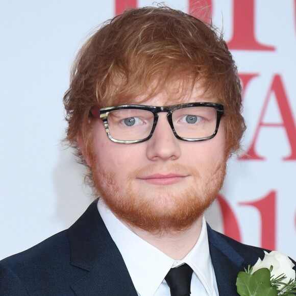 Ed Sheeran lors de la soirée des 38ème Brit Awards à l'O2 Arena à Londres le 21 février 2018.