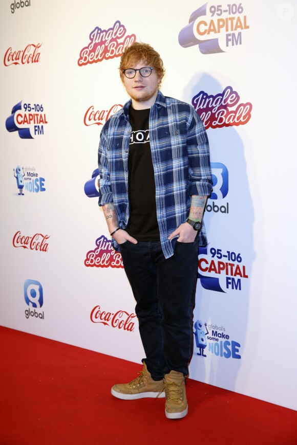 Ed Sheeran à la soirée "Jingle Bell Ball with Coca-Cola" à Londres, le 10 décembre 2017.