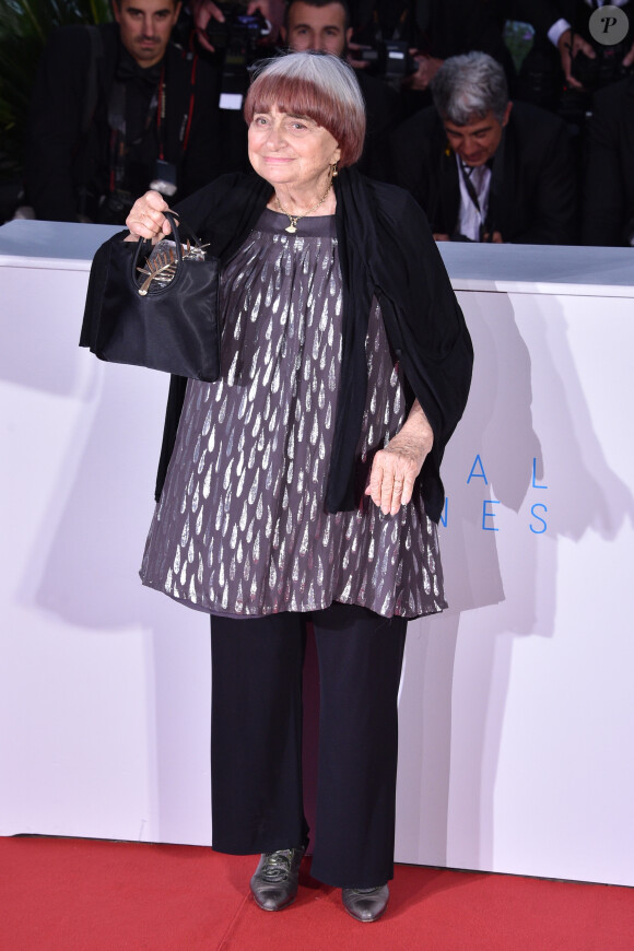 Agnès Varda (Palme d'honneur pour l'ensemble de son oeuvre mise dans son sac) - Photocall de la remise des palmes du 68 ème Festival du film de Cannes, à Cannes le 24 mai 2014.