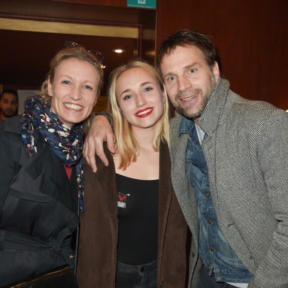 Alexandra Lamy, Chloé Jouannet et son père Thomas Jouannet - Représentation de la pièce "Les Monologues du Vagin" au théâtre le Comédia à Paris le 12 mars 2018. © Guirec Coadic/Bestimage