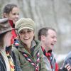 Kate Middleton (Catherine), la duchesse de Cambridge, enceinte, a pris part a un entrainement de bénévoles de l'Association des Scouts au Great Tower Scout Camp près de Newby Bridge, en Cumbrie, Angleterre, le 22 mars 2013.