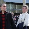 Laetitia Casta et son mari Louis Garrel à la sortie de l'hommage à Agnès Varda dans la Cinémathèque française avant ses obsèques au cimetière du Montparnasse à Paris, France, le 2 avril 2019. Celebs leaving the Agnes Varda tribute at Cinematheque francaise in Paris, France, on April 2nd, 2019.02/04/2019 - Paris