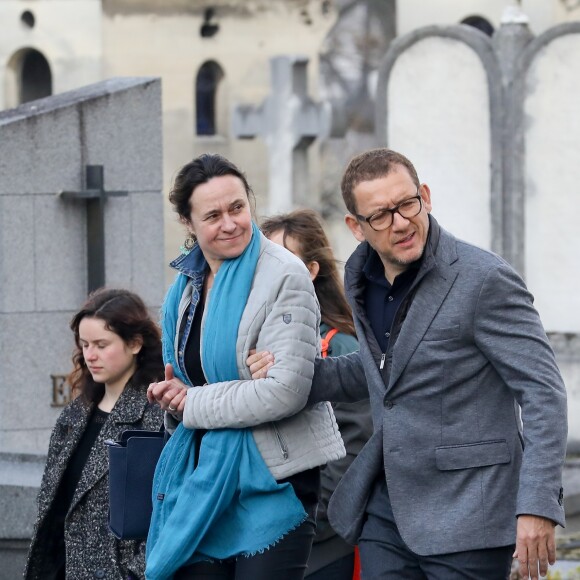 Dany Boon - Arrivées aux obsèques d'Agnès Varda au Cimetière du Montparnasse à Paris, le 2 avril 2019.