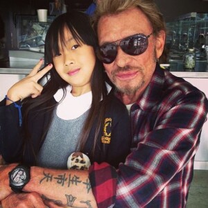 Johnny Hallyday avec sa fille Jade sur Instagram, le 1er mai 2013.