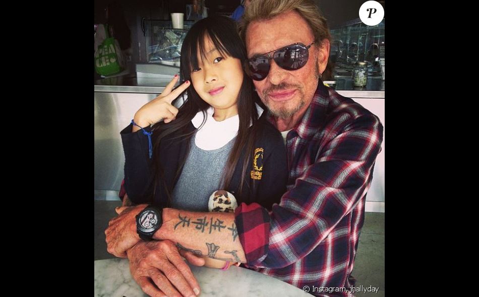 Johnny Hallyday avec sa fille Jade sur Instagram, le 1er mai 2013.