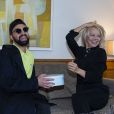 Exclusif - Le styliste Fahaid Sanober présente sa nouvelle collection intitulée "The New Pop Art" à Pamela Anderson à l'hôtel Marriott Champs-Élysées. Paris, le 1er Avril 2019. © Pierre Perusseau / Bestimage
