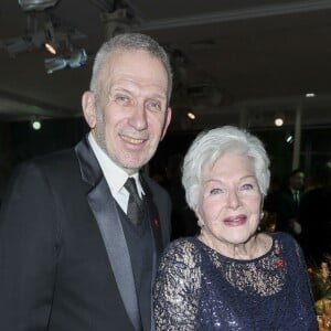 Jean-Paul Gaultier et Line Renaud à la 17e édition du "Dîner de la mode du Sidaction" au Pavillon d'Armenonville à Paris, France, le 24 janvier 2019. Depuis 2003, ce dîner permet de montrer l'engagement indéfectible du monde de la mode en faveur de la lutte contre le sida. © Olivier Borde/Bestimage