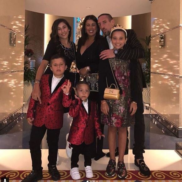 Franck Ribéry en famille pour les fêtes de fin d'année, à Dubaï. Photo publiée sur Instagram, le 31 décembre 2017.