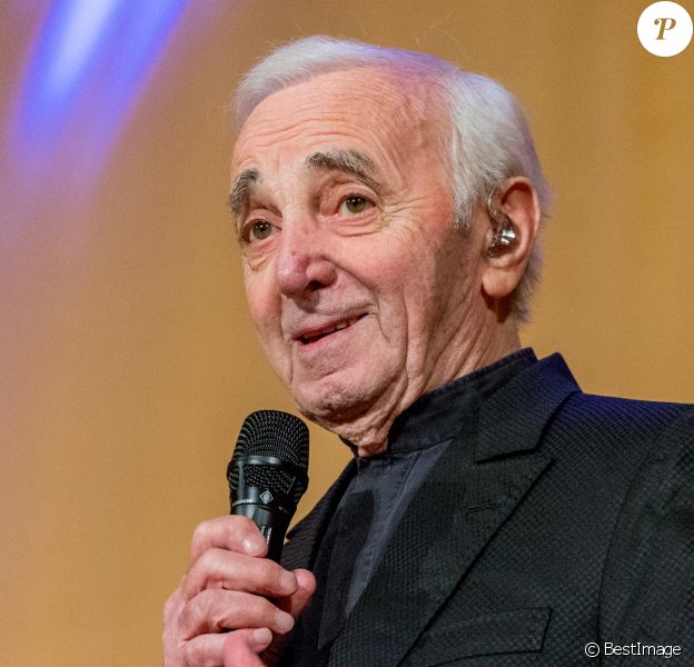 Charles Aznavour en concert à l'Office des Nations Unies à Genève. Le 13 mars 2018.