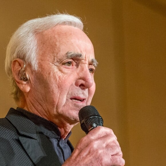 Charles Aznavour en concert à l'Office des Nations Unies à Genève. Le 13 mars 2018.