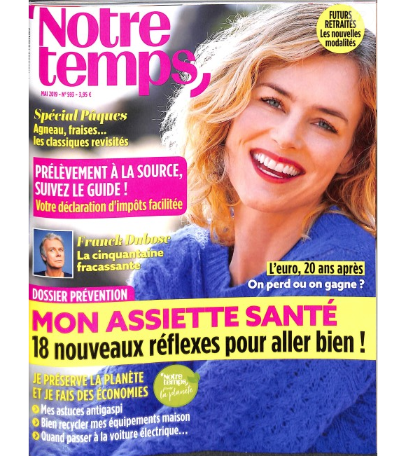 Couverture du magazine Notre Temps, édition du mois de mai 2019.