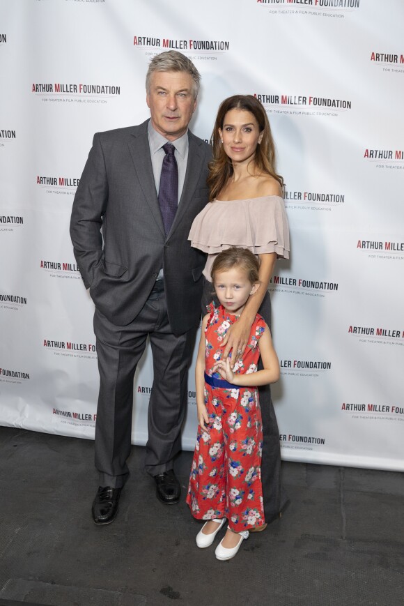 Alec Baldwin, sa femme Hilaria Baldwin et leur fille Carmen Gabriela Baldwin, - People à la soirée de gala "2018 Arthur Miller Foundation Honors" à New York. Le 22 octobre 2018.
