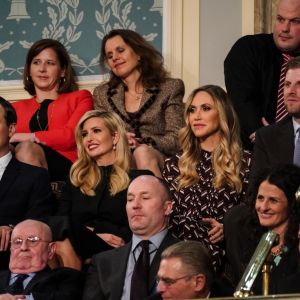 Jared Kushner, Ivanka Trump, Lara Trump, Eric Trump - Le président des Etats-Unis Donald Trump lors de son discours sur l'état de l’Union devant, Nancy Pelosi et le vice-président Mike Pence et les élus du Congrès à Washington, le 5 février 2019.