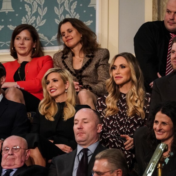 Jared Kushner, Ivanka Trump, Lara Trump, Eric Trump - Le président des Etats-Unis Donald Trump lors de son discours sur l'état de l’Union devant, Nancy Pelosi et le vice-président Mike Pence et les élus du Congrès à Washington, le 5 février 2019.