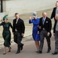 Mike et Zara Tindall - Les invités arrivent à la chapelle St. George pour le mariage de la princesse Eugenie d'York et Jack Brooksbank au château de Windsor, Royaume Uni, le 12 octobre 2018.