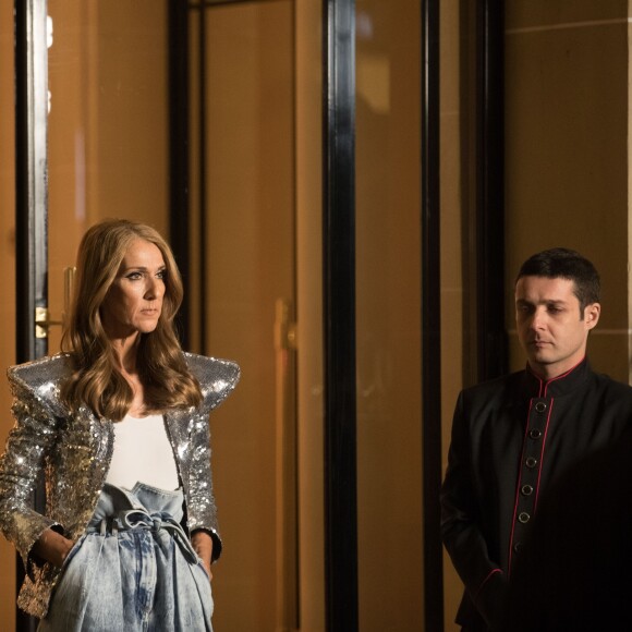 Céline Dion en tournage pour la maison L'Oréal à l'hôtel Plaza Athénée à Paris, France, le 30 janvier 2019